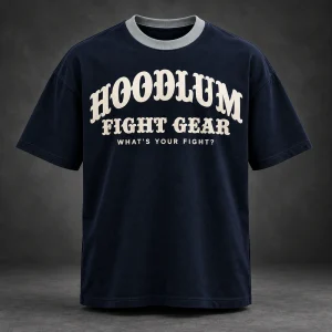 Identity Heavyweight Tee — Midnight / Ice — Front view (AI demo concept)