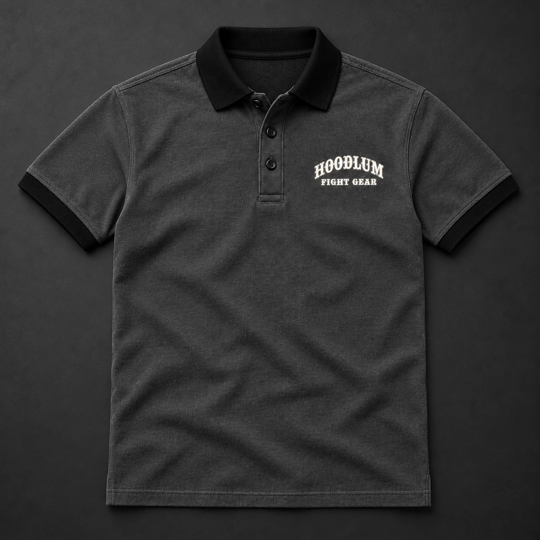 Identity Pique Polo — Flat-lay view (AI demo concept)