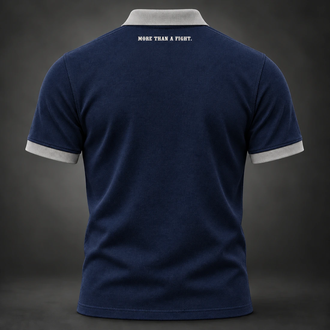Identity Pique Polo — Midnight / Ice — Back view (AI demo concept)