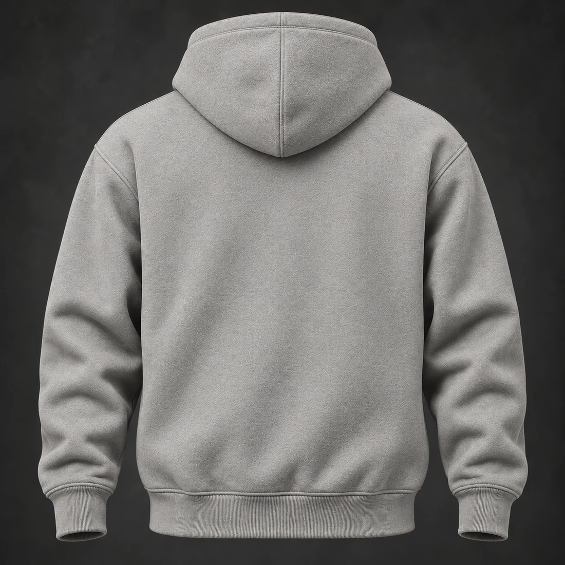 Identity Pullover Hoodie — Ash / Burgundy — Back view (AI demo concept)