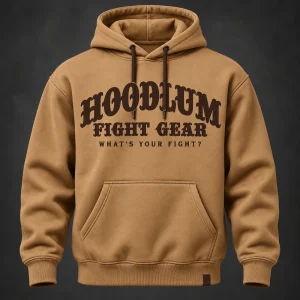 Identity Pullover Hoodie — Camel / Espresso — Front view (AI demo concept)