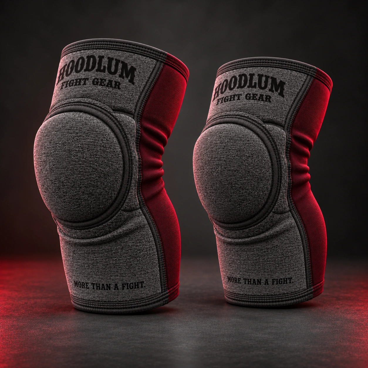 Knee Pads — Ash / Burgundy — Opposite-side view (AI demo concept)