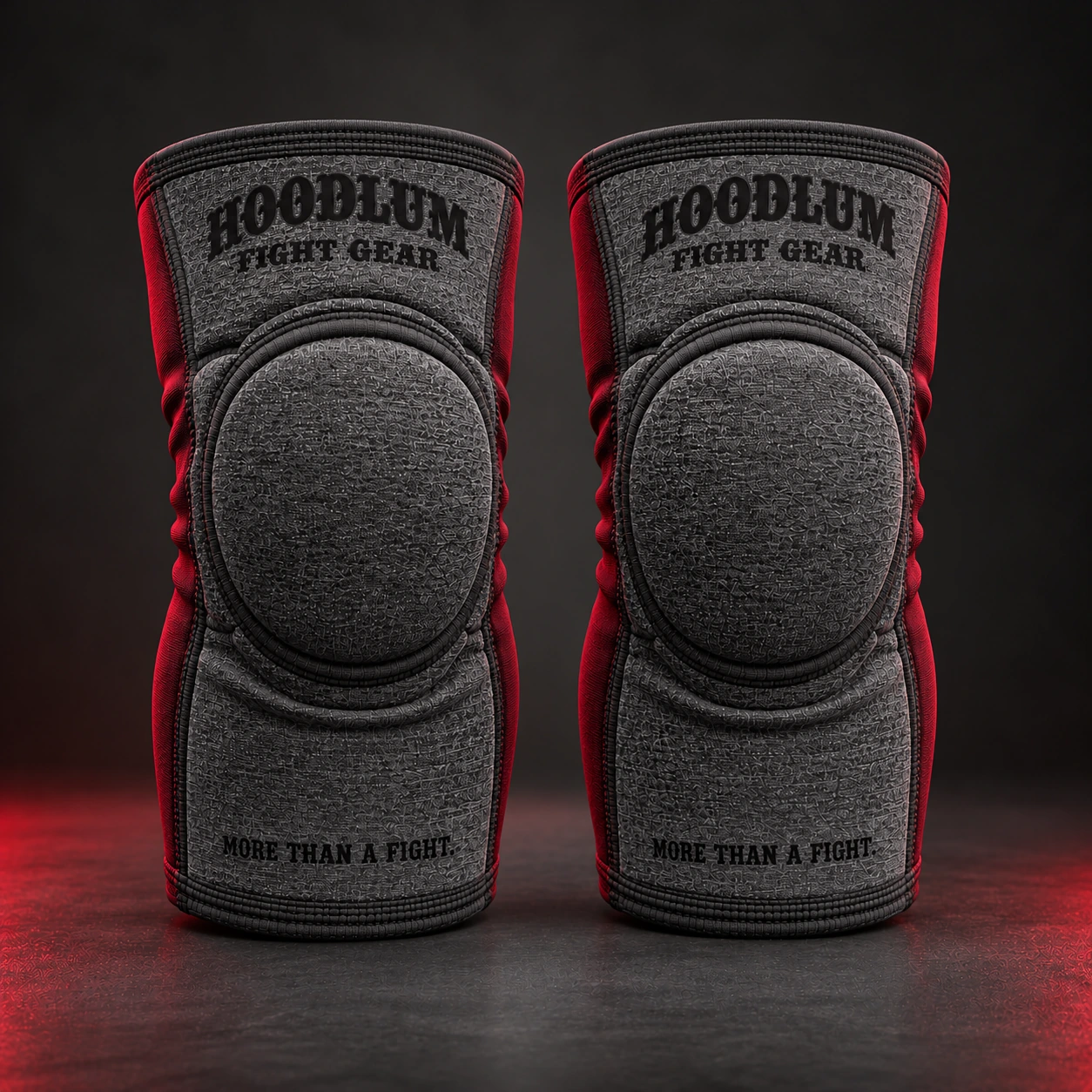 Knee Pads — Ash / Burgundy — Top view (AI demo concept)