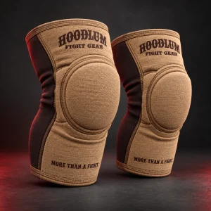 Knee Pads — Camel / Espresso — Three-quarter view (AI demo concept)