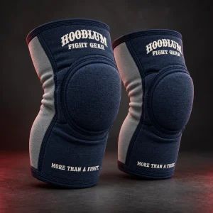 Knee Pads — Midnight / Ice — Three-quarter view (AI demo concept)