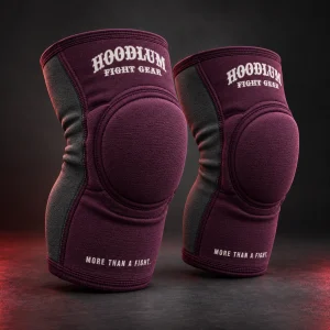 Knee Pads — Plum / Pewter — Three-quarter view (AI demo concept)