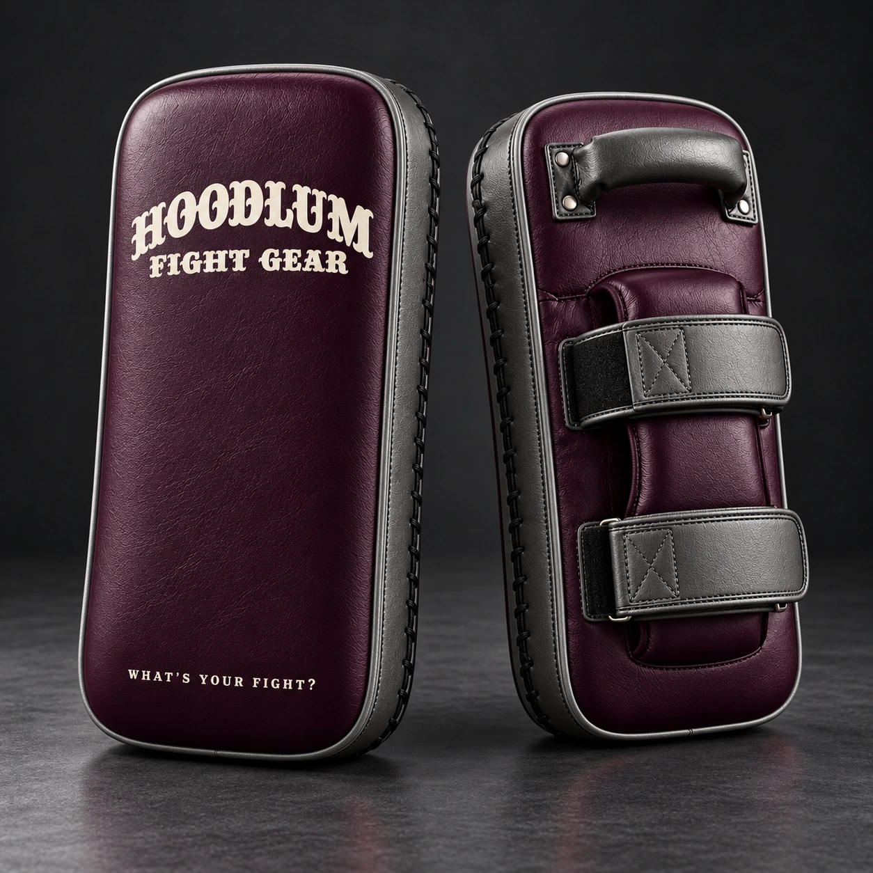 Long Thai Pads — Plum / Pewter — Three-quarter view (AI demo concept)