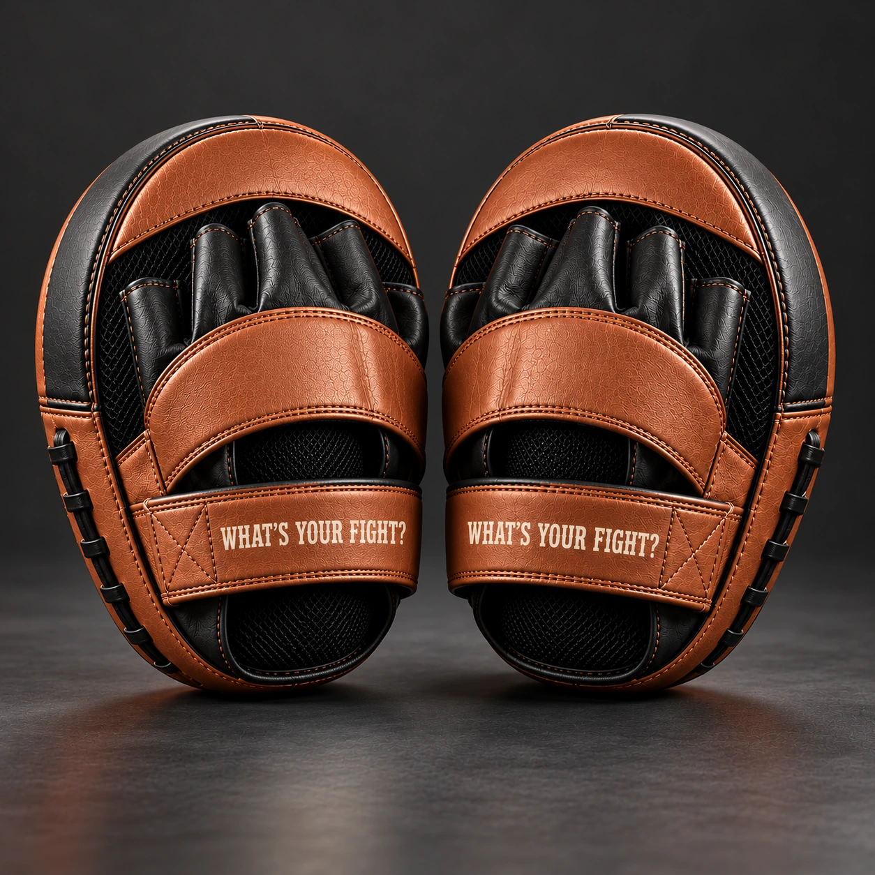 Micro Focus Mitts — Black / Copper — Rear view (AI demo concept)