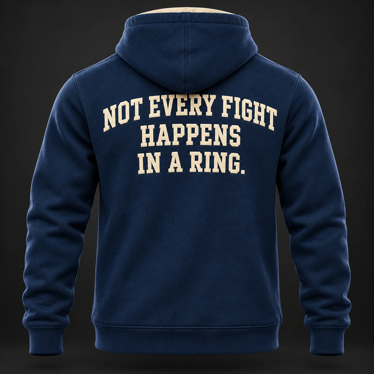 Movement Quarter-Zip Hoodie — Marine / Bone — Back view (AI demo concept)