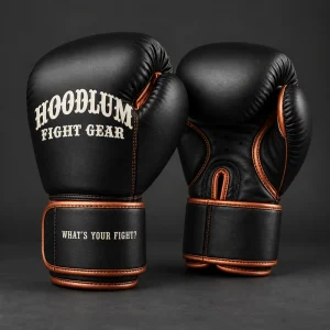 Obsidian Training Gloves — Black / Copper — Three-quarter view (AI demo concept)