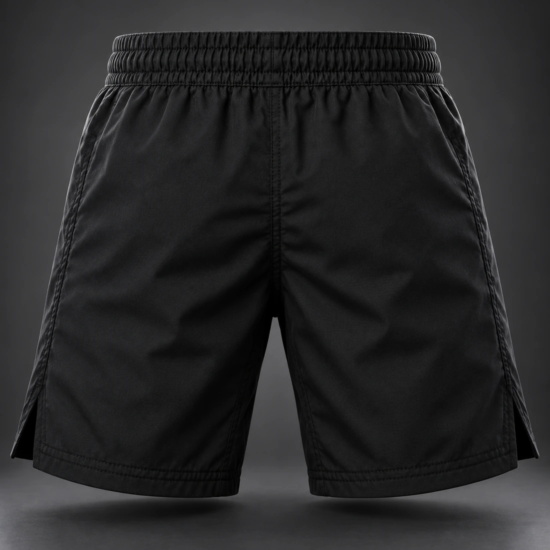 Onyx Fight Shorts — Back view (AI demo concept)
