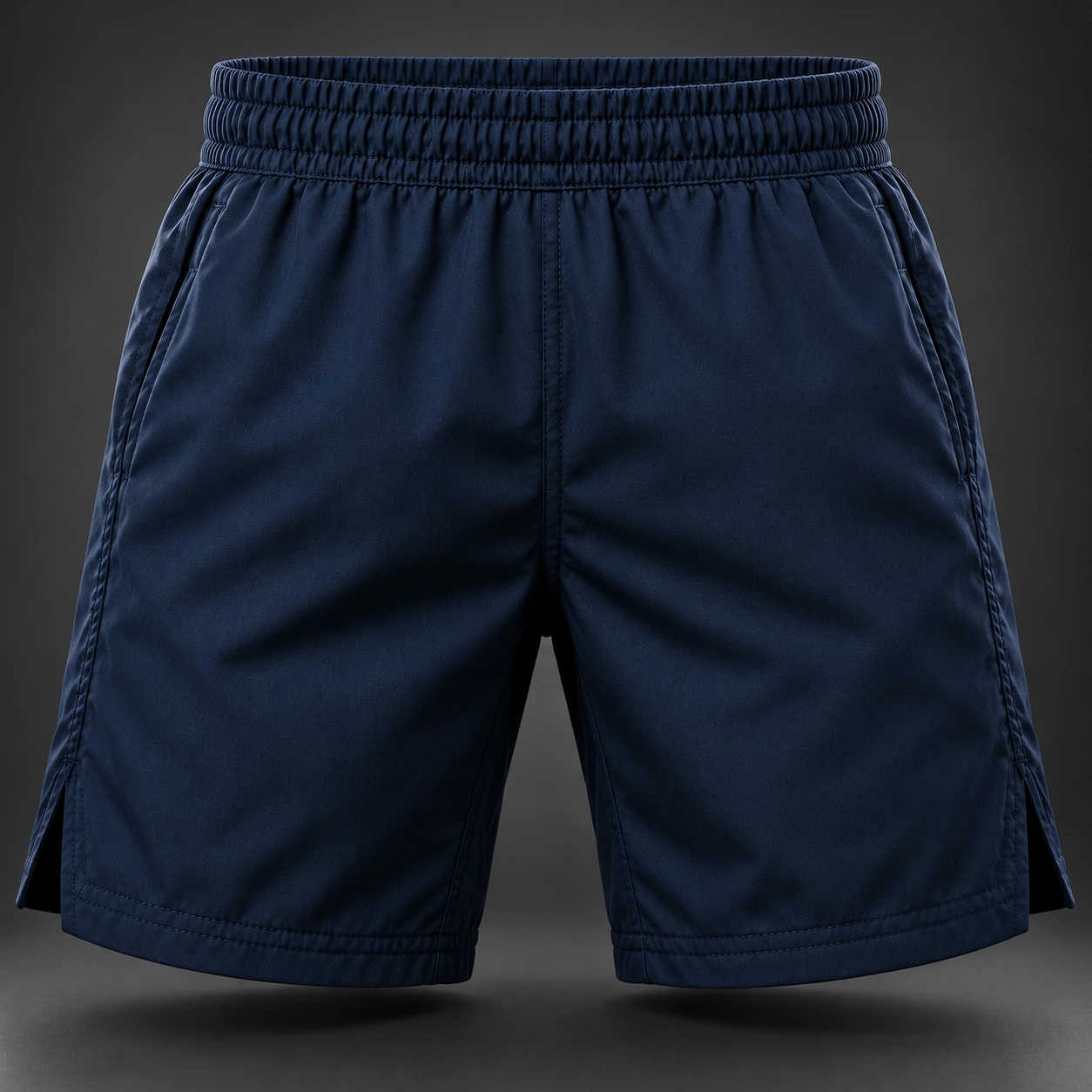 Onyx Fight Shorts — Marine / Bone — Back view (AI demo concept)