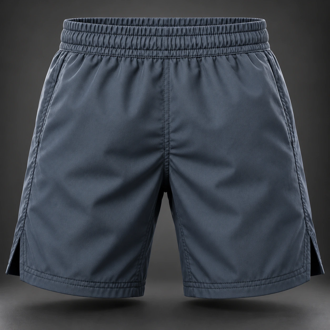 Onyx Fight Shorts — Slate / Glacier — Back view (AI demo concept)