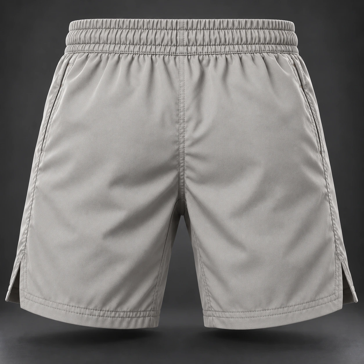 Onyx Fight Shorts — Stone / Rust — Back view (AI demo concept)
