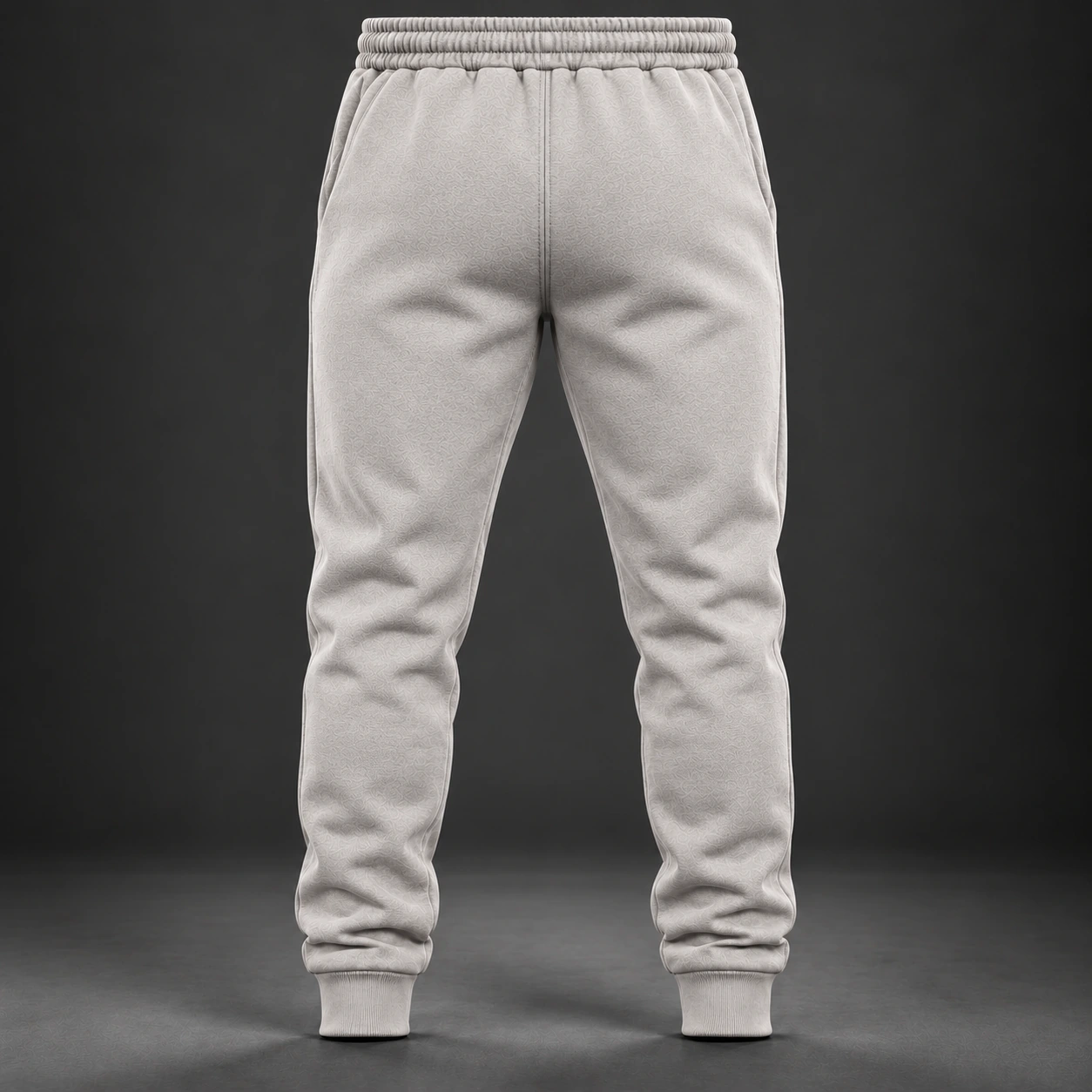 Onyx Identity Joggers — Stone / Rust — Back view (AI demo concept)