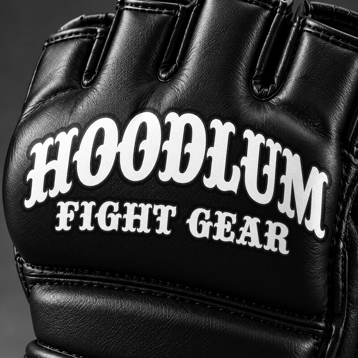 Onyx MMA Gloves — Branding detail (AI demo concept)