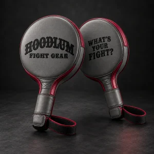 Punch Paddles — Ash / Burgundy — Three-quarter view (AI demo concept)