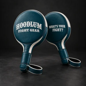 Punch Paddles — Petrol / Chalk — Three-quarter view (AI demo concept)