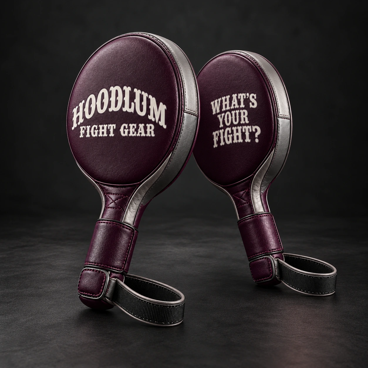Punch Paddles — Plum / Pewter — Opposite-side view (AI demo concept)