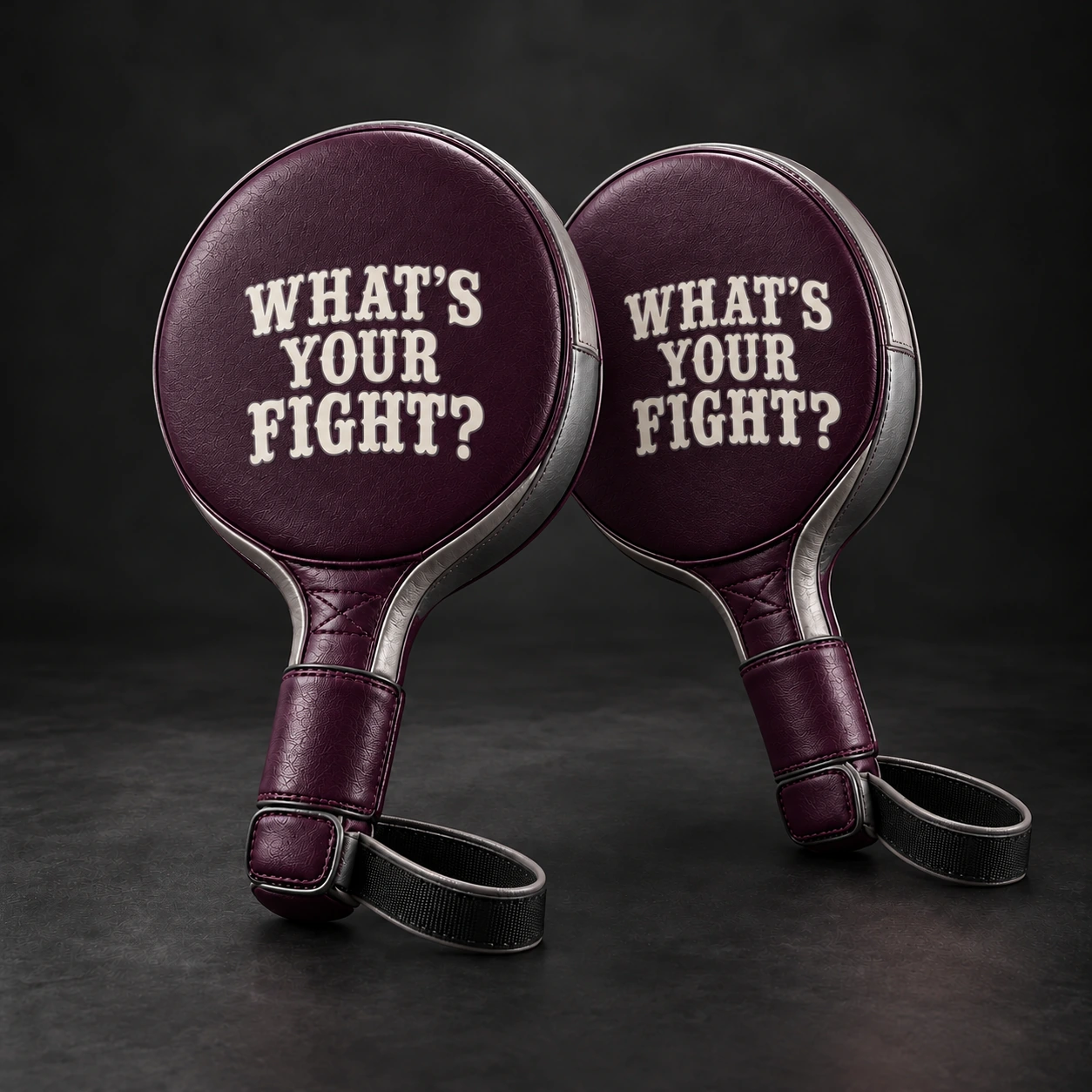 Punch Paddles — Plum / Pewter — Rear view (AI demo concept)