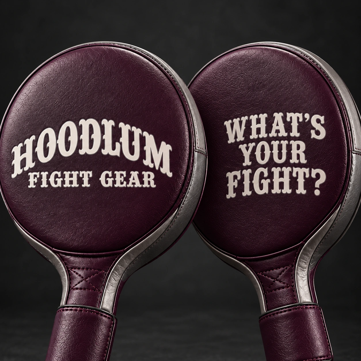 Punch Paddles — Plum / Pewter — Branding detail (AI demo concept)
