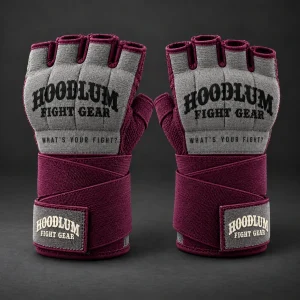 Quick Inner Gloves — Ash / Burgundy — Three-quarter view (AI demo concept)