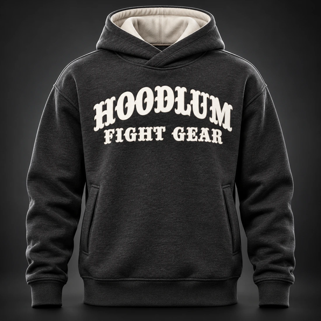 Quiet Strength Funnel Hoodie — Front view (AI demo concept)