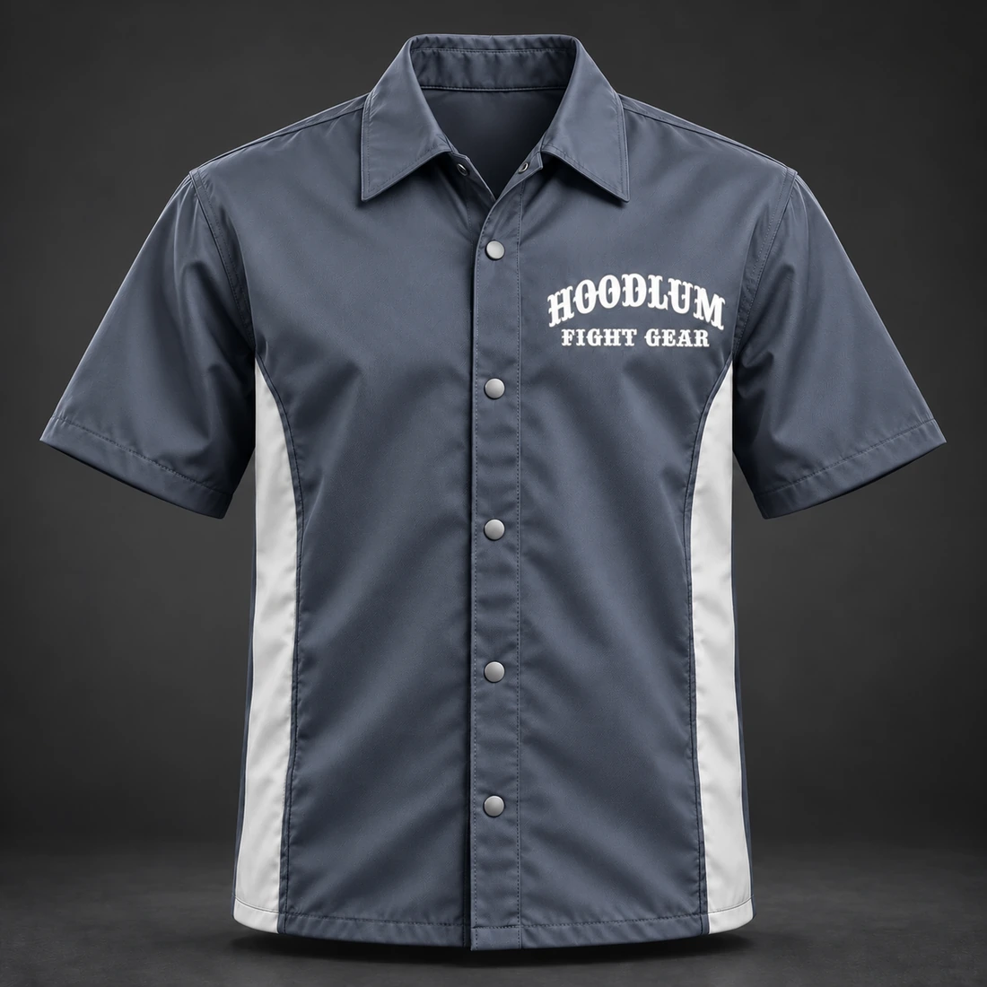 Ring Legacy Coach Shirt — Slate / Glacier — Front view (AI demo concept)