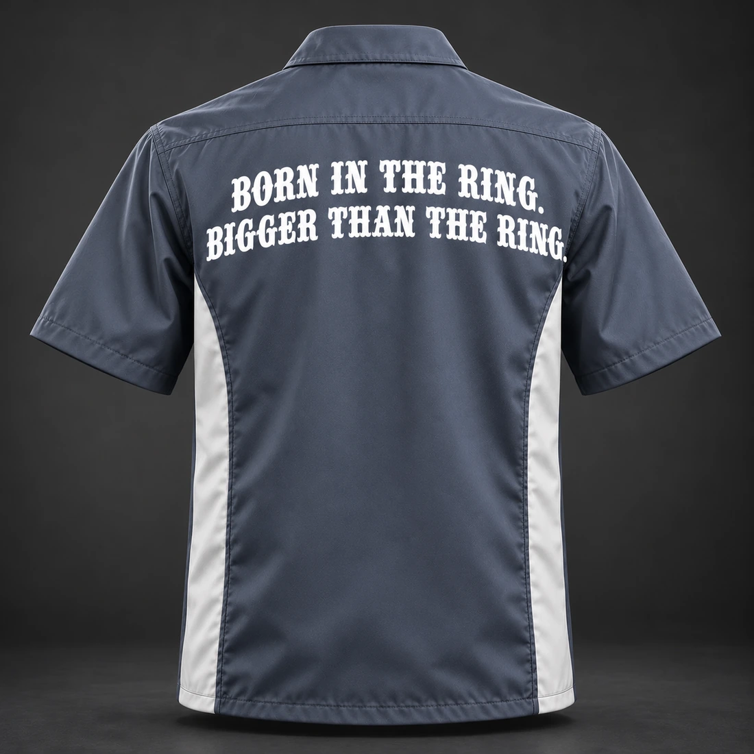 Ring Legacy Coach Shirt — Slate / Glacier — Back view (AI demo concept)