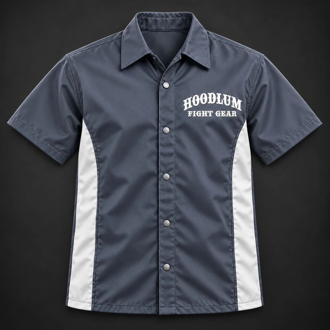 Ring Legacy Coach Shirt — Slate / Glacier — Flat-lay view (AI demo concept)
