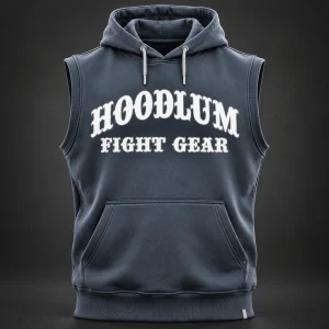 Ring Legacy Sleeveless Hoodie — Slate / Glacier — Front view (AI demo concept)