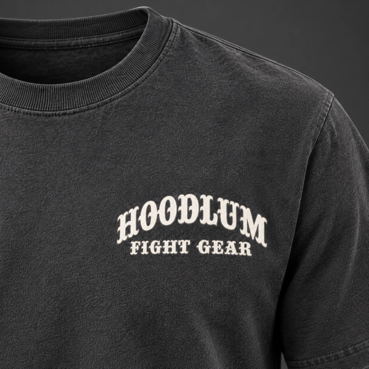 Silent Courage Tee — Branding detail (AI demo concept)