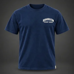 Silent Courage Tee — Marine / Bone — Front view (AI demo concept)