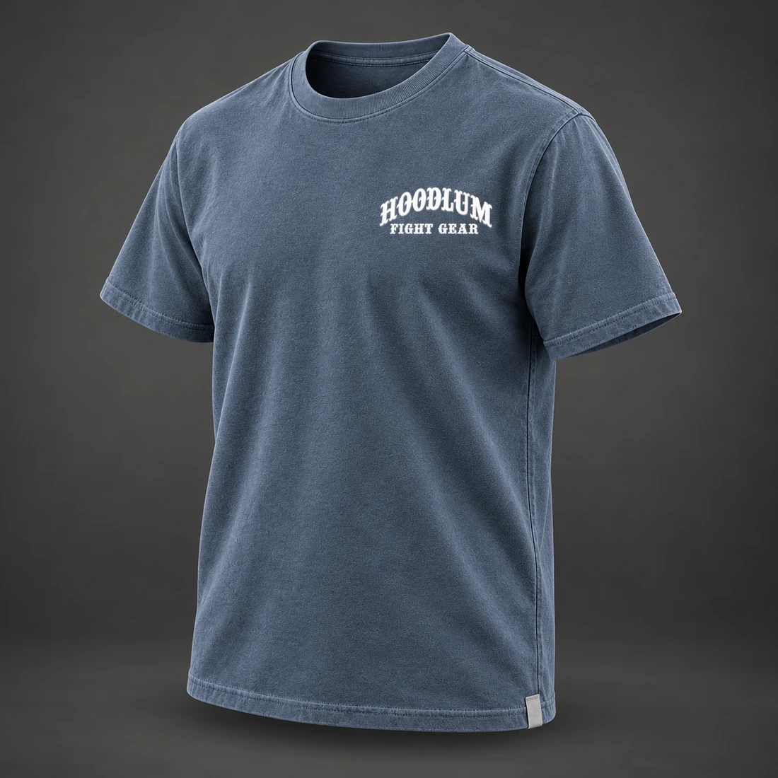 Silent Courage Tee — Slate / Glacier — Three-quarter view (AI demo concept)