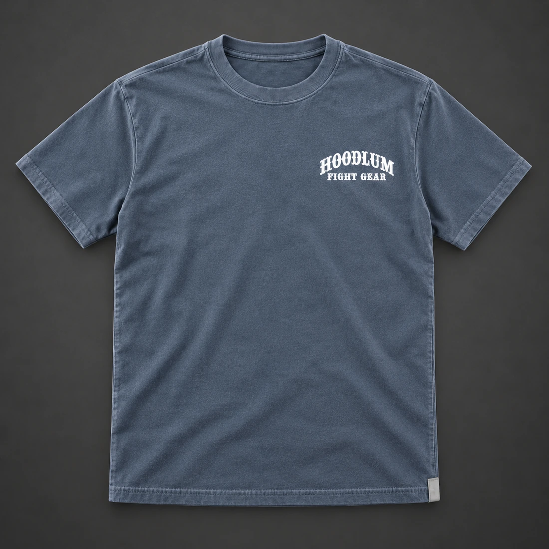 Silent Courage Tee — Slate / Glacier — Flat-lay view (AI demo concept)
