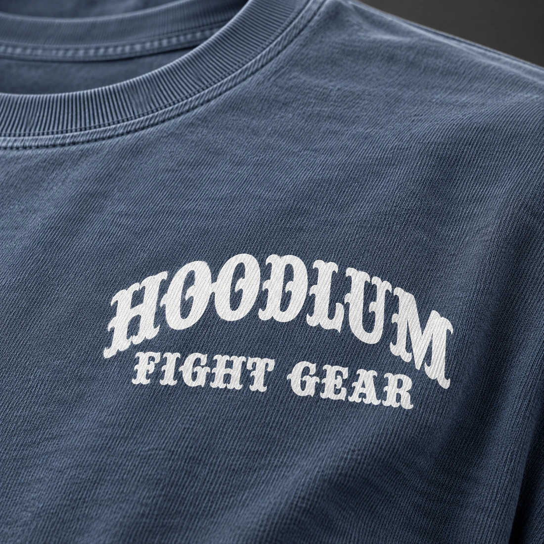 Silent Courage Tee — Slate / Glacier — Branding detail (AI demo concept)