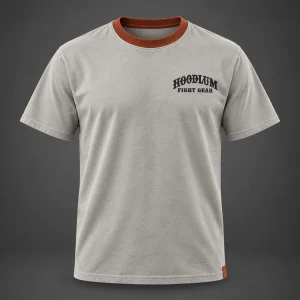 Silent Courage Tee — Stone / Rust — Front view (AI demo concept)