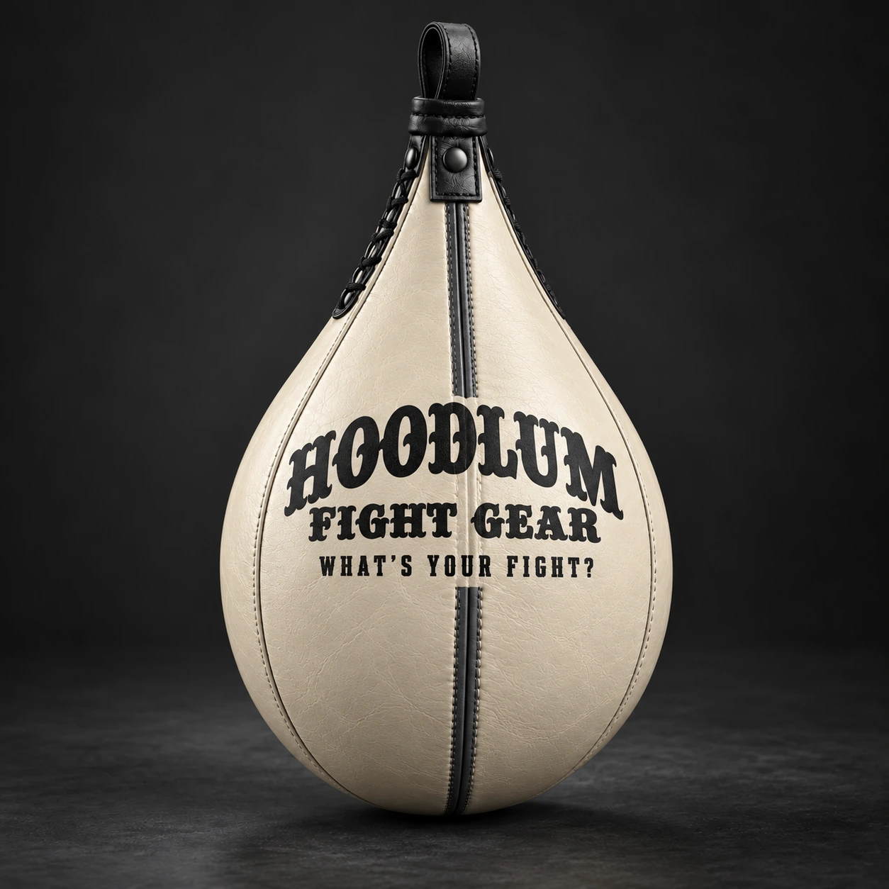 Speed Bag — Bone / Graphite — Three-quarter view (AI demo concept)