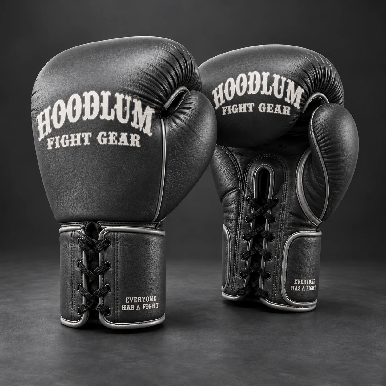 Steel Lace-Up Gloves — Three-quarter view (AI demo concept)