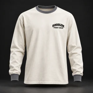 Story Long Sleeve Tee — Bone / Graphite — Front view (AI demo concept)