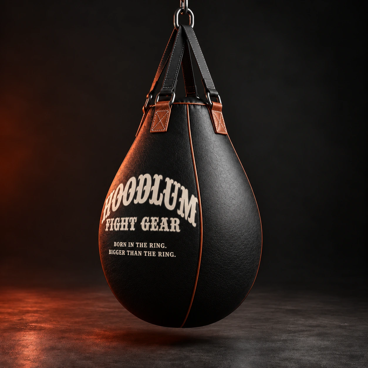 Teardrop Bag — Black / Copper — Opposite-side view (AI demo concept)