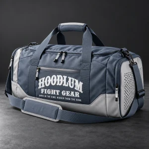 Training Duffel — Slate / Glacier — Three-quarter view (AI demo concept)