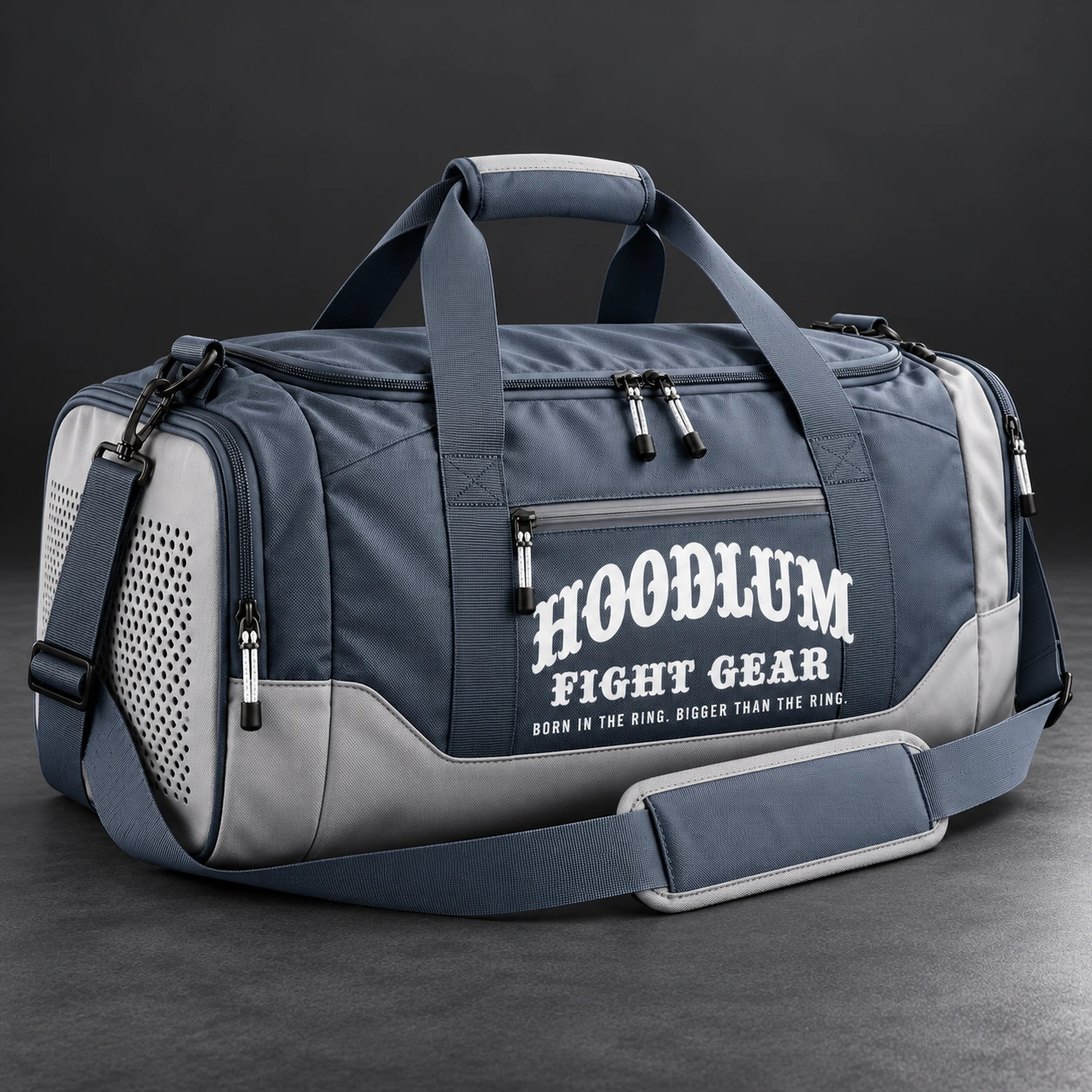 Training Duffel — Slate / Glacier — Opposite-side view (AI demo concept)