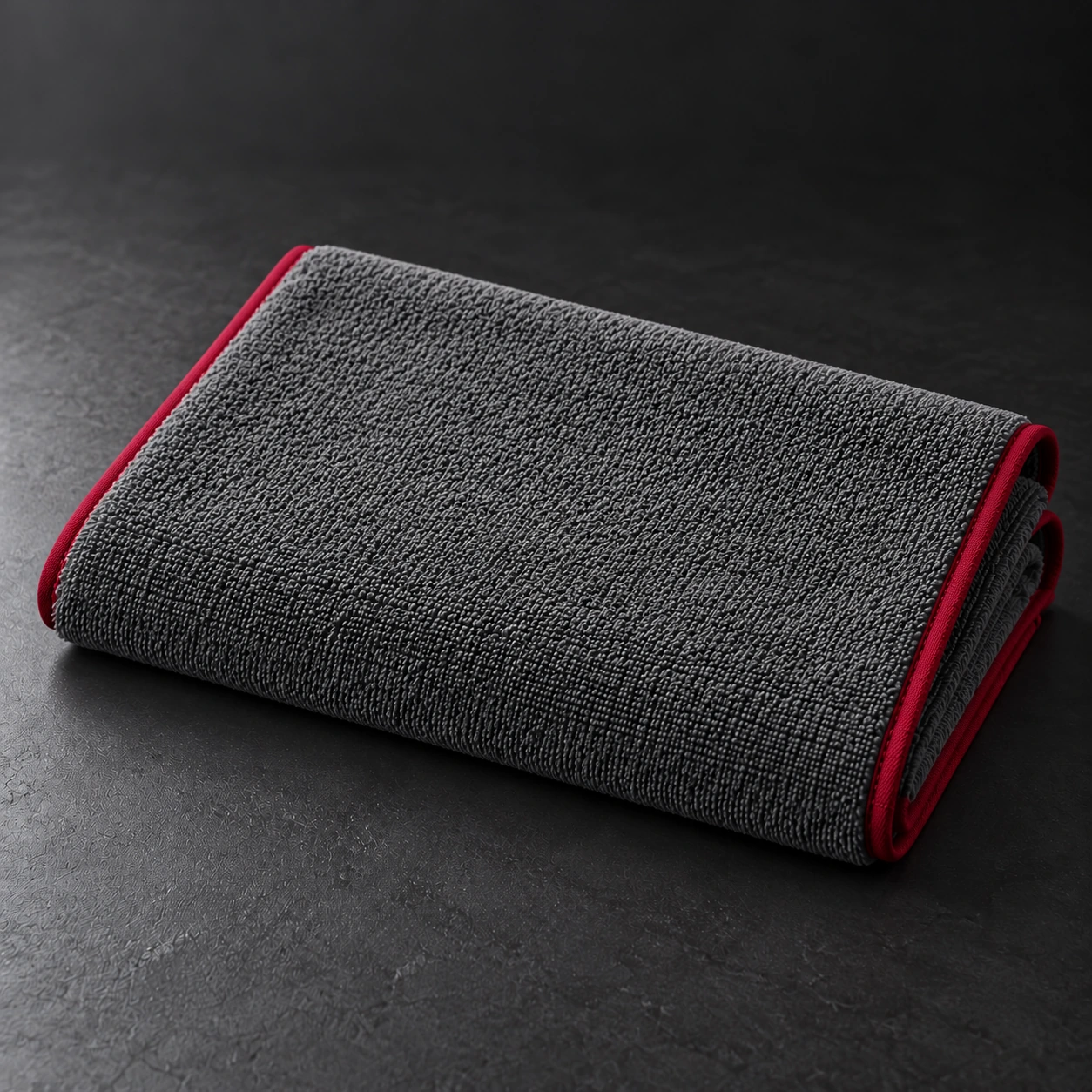 Training Towel — Ash / Burgundy — Rear view (AI demo concept)