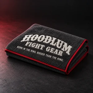 Training Towel — Three-quarter view (AI demo concept)