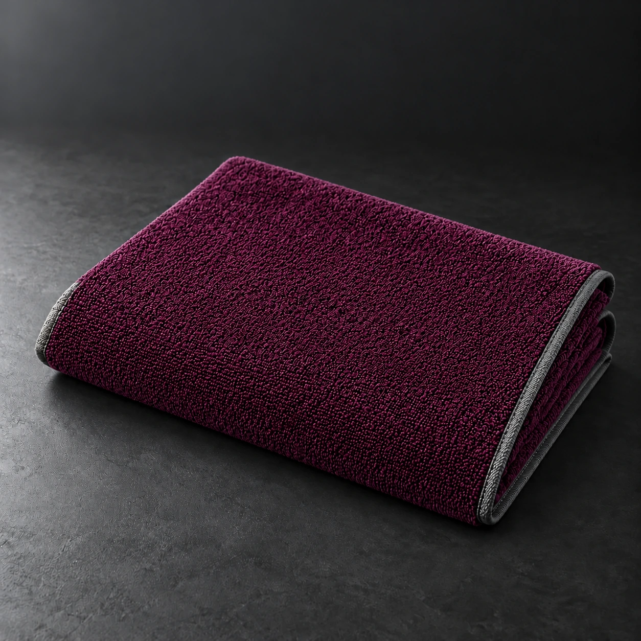 Training Towel — Plum / Pewter — Rear view (AI demo concept)
