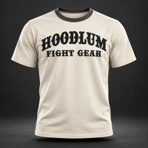 Unseen Fighter Tee — Bone / Graphite — Front view (AI demo concept)