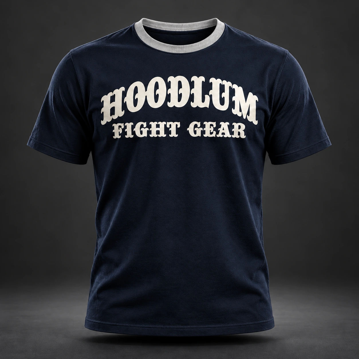 Unseen Fighter Tee — Midnight / Ice — Front view (AI demo concept)