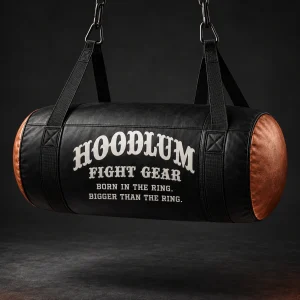 Uppercut Bag — Black / Copper — Three-quarter view (AI demo concept)