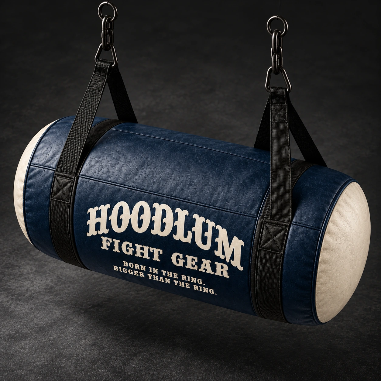Uppercut Bag — Marine / Bone — Top view (AI demo concept)